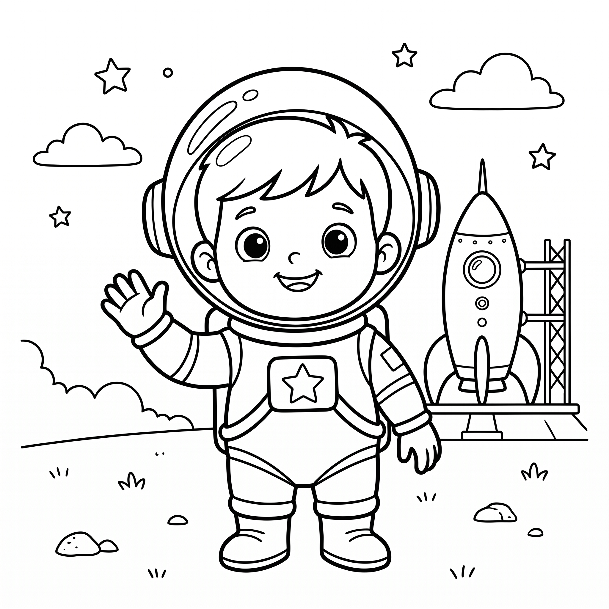 Blast Off Rocket Coloring Page