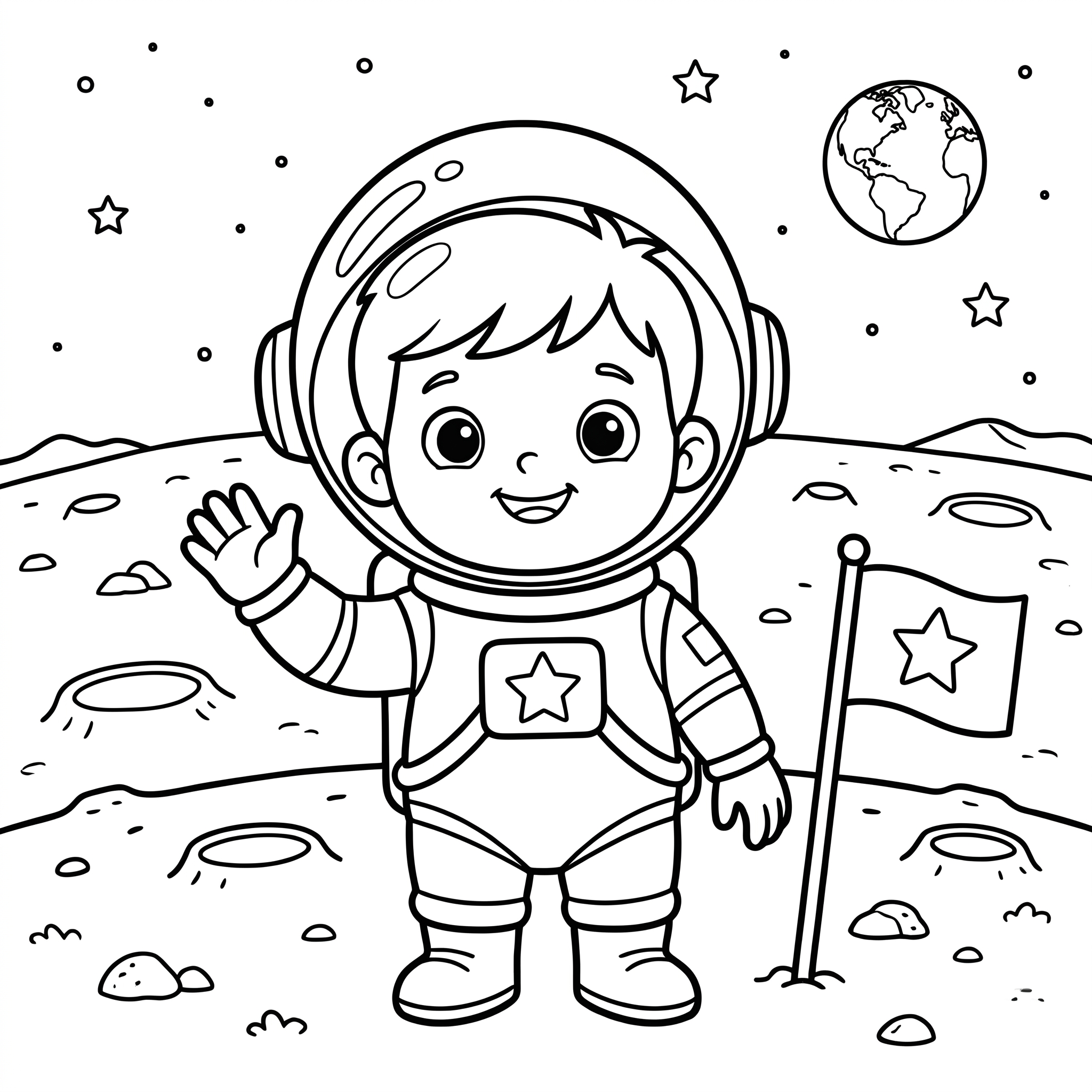 Friendly Alien Pal Coloring Page